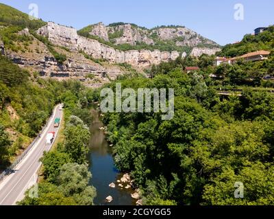 Aerial view of Iskar river Gorge, Balkan Mountains, Bulgaria Stock Photo