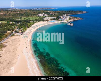 Aerial view of The Driving Beach near resort of Dyuni, Burgas Region, Bulgaria Stock Photo