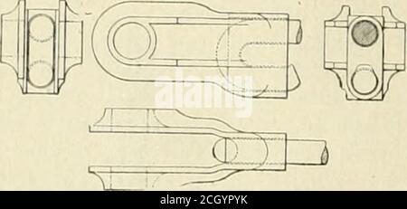 . American engineer and railroad journal . ERBILT BRAKE BEAM. These devices are shown in the accompanying illustra-tions. Fig. 1 illustrating the brake jaw and Fig. 2 the deadlever guide. The principal feature, which is common to both,is the method of attaching the rod. This Is done withoutwelding, which is necessary where a forged rod or guide isused. A connection is thus insured which is absolutely relia-ble under all circumstances. All welding being absolutelydispensed with, the danger of accident Irom imperfect weldingis avoided, the rod does not require upsetting to form a head,and It is Stock Photo