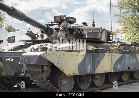 Aldershot, UK - 9th September 2020: Chieftain Challenger Tank on display at Aldershot Museum Stock Photo