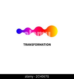 Logo change, transformation. Business icon, innovation, development Stock Vector