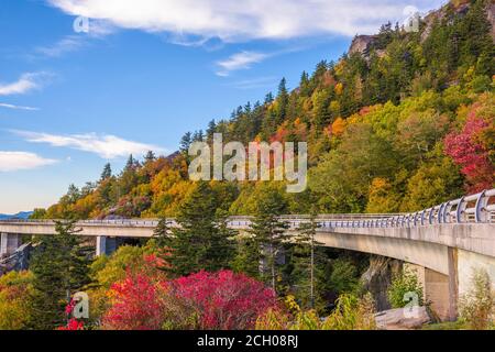 Linn Cove Viaduct, Grandfather Mountain, North Carolina, USA. Stock Photo