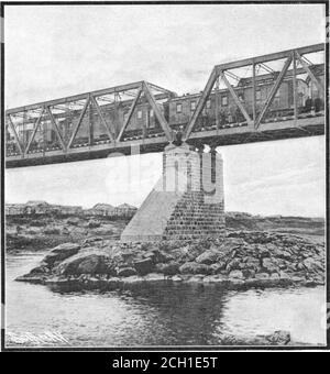 . Scientific American Volume 90 Number 16 (April 1904) . Howe Truss Bridge on the Central Siberian Section. Type of Masonry CulTert. Grooving: the Ties for Rails.. Stock Photo