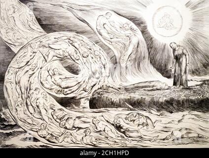 William Blake - The Lovers' Whirlwind, Francesca da Rimini and Paolo