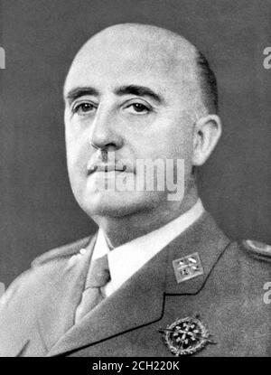 Francisco Franco. Portrait of General Francisco Franco Bahamonde (1892-1975) Stock Photo