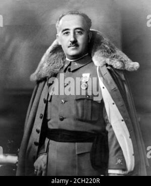 Franco. Portrait of Francisco Franco Bahamonde (1892-1975), as a young man in 1930 Stock Photo