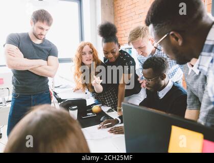 brainsorming process in modern office. business professionals are developing a plan Stock Photo