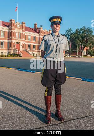 Sgt. Pharanae Jaques, one of the training officers at the RCMP Depot cadet training academy in Regina, Saskatchewan, Canada. Stock Photo