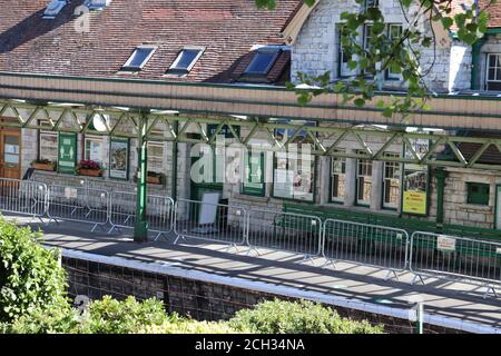 Swanage Railway during coronavirus, Dorset, UK – 6th August 2020 Stock Photo