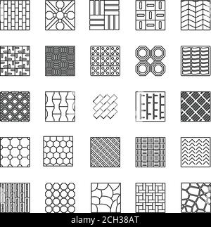 Home paving icons set. Outline set of home paving vector icons neon ...