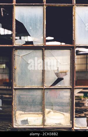 seamless window with broken glass texture Stock Photo
