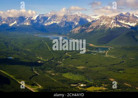 Panoramic View Canadian Rockies in an Elevated View. Stock Photo