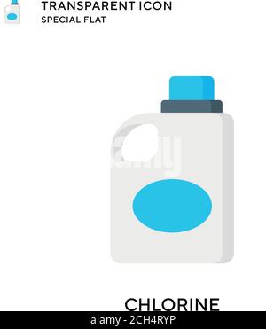 Chlorine vector icon. Flat style illustration. EPS 10 vector. Stock Vector