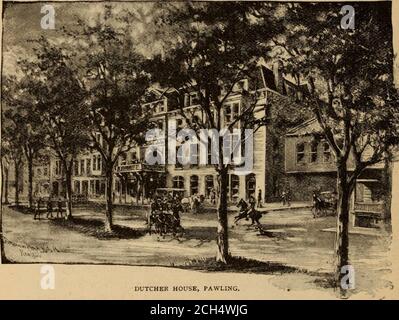 . Summer homes on the Harlem railroad : containing a description of the celebrated health and pleasure resorts and an extensive list of summer hotels an . t, the Chan-cellor s grandfather, about 1740. Houses in which the MinuteMen held meetings at the beginning of the RevolutionaryWar are pointed out, and many near descendants of officers inthat war are living in the vicinity. The storage reservoir,maintained for the supply of Croton water to New York City,is a beautiful sheet of water, surrounded by a macadamizeddriveway. Another reservoir, known as Sodam Dam, isnow being constructed one mile Stock Photo