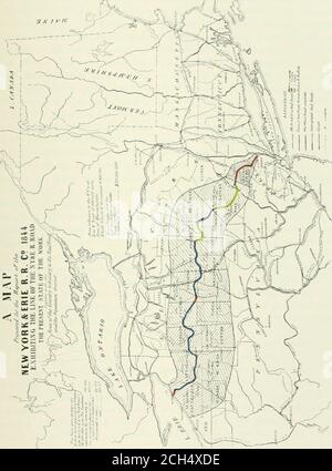 . Between the ocean and the lakes; the story of Erie . he railroad betweenPiermont and Goshen in September, 1841. Circumstances did not again offer opportunity forNewburgh to move with any show of success towardsecuring her coveted railroad connection until 1845,when the New York and Erie Railroad Companycame forward again as a supplicant for State aid inthe Legislature, as we have seen. The Erie ques-tion was complicated by the fact that, besides therelief applied for, the matter of a change of the routeof the railroad in Sullivan County and between De-posit and Binghamton was one to be consi Stock Photo