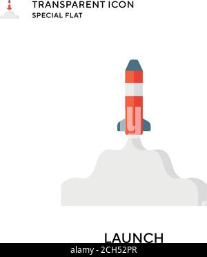 Launch vector icon. Flat style illustration. EPS 10 vector. Stock Vector