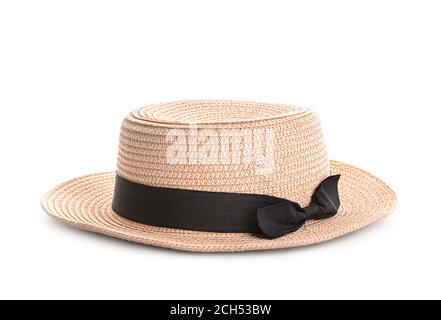 Straw hat on white background Stock Photo