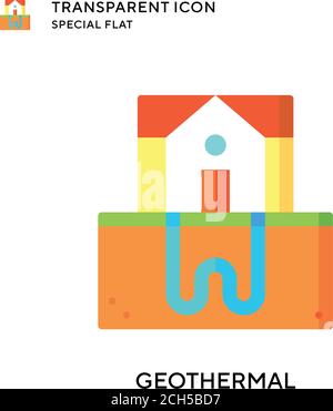 Geothermal vector icon. Flat style illustration. EPS 10 vector. Stock Vector