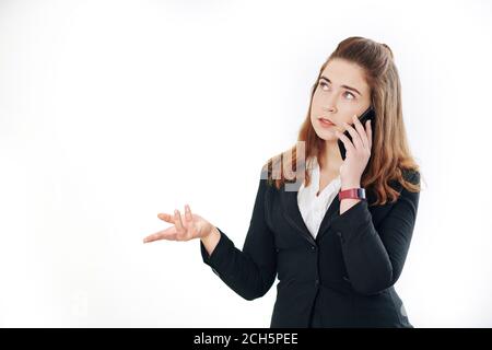 Entrepreneur talking on phone Stock Photo