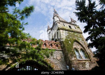 Vajdahunyad castle in Varosliget park, Budapest, Hungary Stock Photo