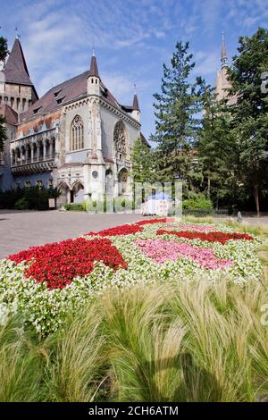 Vajdahunyad castle in Varosliget park, Budapest, Hungary Stock Photo