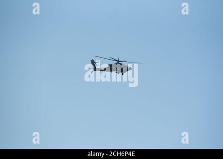 Israeli Air force (IAF) Apache AH-64D Longbow in flight Stock Photo