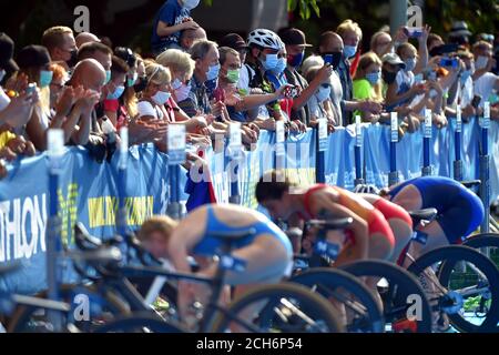 Karlovy Vary, Czech Republic. 13th Sep, 2020. Triathlon World Cup race in Karlovy Vary, Czech Republic, on September 13, 2020. Credit: Slavomir Kubes/CTK Photo/Alamy Live News Stock Photo