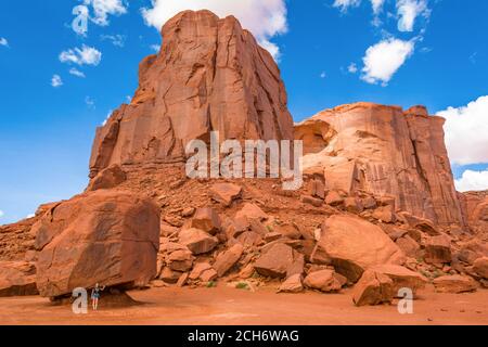 Huge red rocks of Monument Valley. Navajo Tribal Park landscape, USA Stock Photo