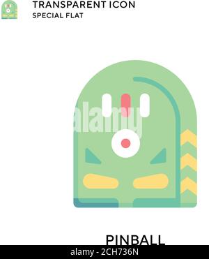 Pinball vector icon. Flat style illustration. EPS 10 vector. Stock Vector