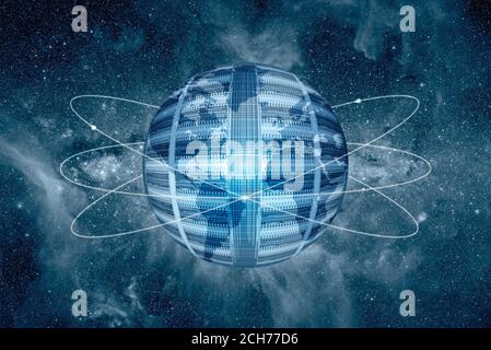 Digital high tech world planet earth concept Stock Photo