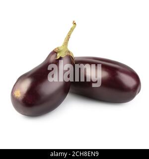 Eggplant or aubergine vegetable isolated on white Clipping Path Stock Photo