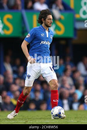 Portsmouth's Christian Burgess during the Sky Bet League Two playoff, first round game at Fratton Park, Portsmouth. PRESS ASSOCIATION Photo. Picture date: Thursday May 12, 2016. See PA story SOCCER Portsmouth. Photo credit should read: David Davies/PA Wire. RESTRICTIONS: No use with unauthorised audio, video, data, fixture lists, club/league logos or 'live' services. Online in-match use limited to 75 images, no video emulation. No use in betting, games or single club/league/player publications. Stock Photo