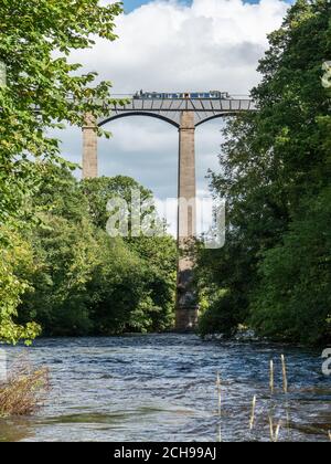 Pontcysyllte Aqueduct Canal World Heritage Site which crosses the River Dee near Wrexham North Wales UK Stock Photo