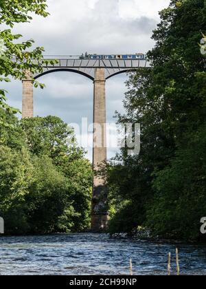 Pontcysyllte Aqueduct Canal World Heritage Site which crosses the River Dee near Wrexham North Wales UK Stock Photo