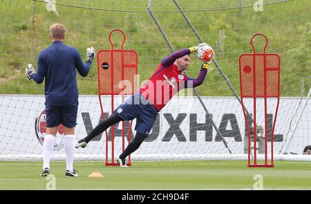 England's Tom Heaton during the training session at St George's Park, Burton. Stock Photo