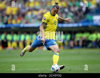 Sweden's Zlatan Ibrahimovic during the UEFA Euro 2016, Group E match at the Stade de France, Paris. Stock Photo