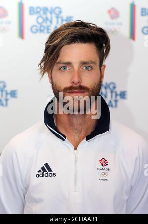 Team GB Sailor Luke Patience during the Team GB Kitting Out session at the NEC, Birmingham. Stock Photo