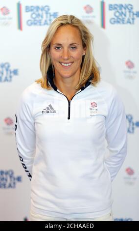 Team GB sailor Charlotte Dobson during the Team GB Kitting Out session at the NEC, Birmingham. Stock Photo