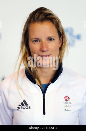 Team GB sailor Hannah Mills during the Team GB Kitting Out session at the NEC, Birmingham. Stock Photo