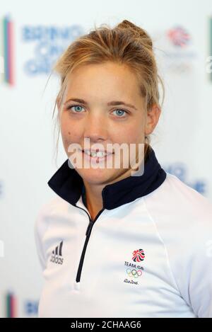 Team GB sailor Sophie Ainsworth during the Team GB Kitting Out session at the NEC, Birmingham. Stock Photo