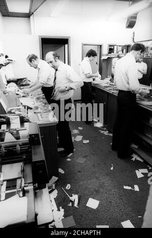 The Press Association Photo department at work on Royal Wedding day of Charles, Prince of Wales, and Lady Diana Spencer. Stock Photo