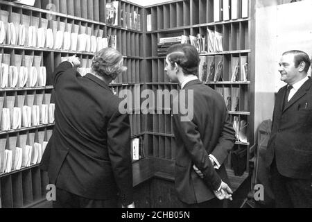 The Prince of Wales takes a tour of the Press Association. Stock Photo