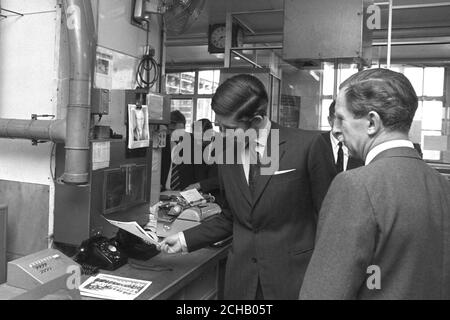 The Prince of Wales takes a tour of the Press Association. Stock Photo