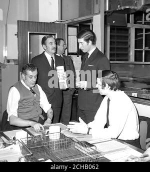 The Prince of Wales takes a tour of the Press Association. Stock Photo