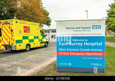 East Surrey Hospital, NHS Hospital in Surrey south east England Stock Photo