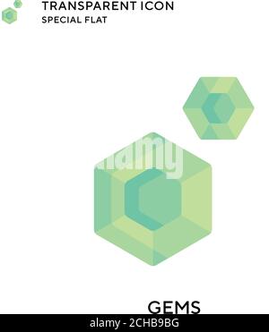 Gems vector icon. Flat style illustration. EPS 10 vector. Stock Vector