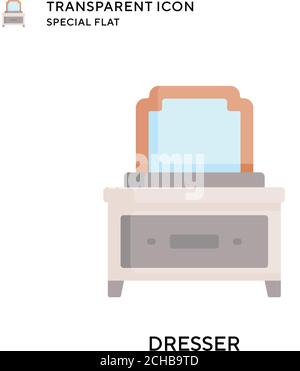 Dresser vector icon. Flat style illustration. EPS 10 vector. Stock Vector