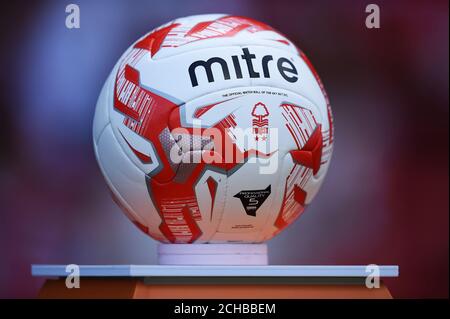 A view on an official Mitre Nottingham Forest match ball. Stock Photo