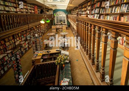 London- September 2020: Interior of Daulnt Book store on Marylebone High street. Stock Photo