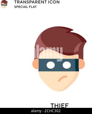 Thief vector icon. Flat style illustration. EPS 10 vector. Stock Vector